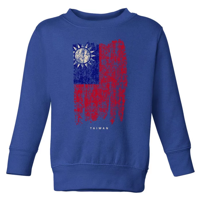 Vintage Taiwan Flag Retro Taiwanese Flag Taiwanese Funny Gift Toddler Sweatshirt