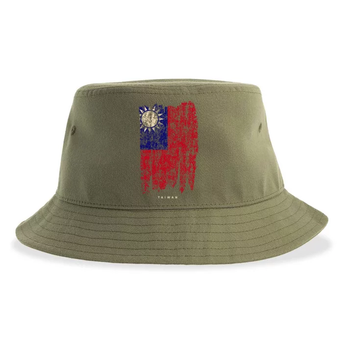 Vintage Taiwan Flag Retro Taiwanese Flag Taiwanese Funny Gift Sustainable Bucket Hat