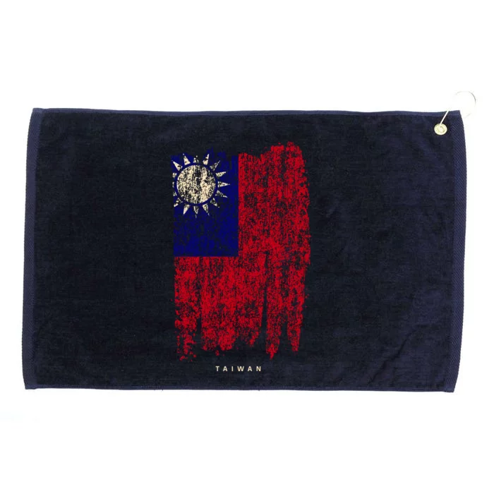 Vintage Taiwan Flag Retro Taiwanese Flag Taiwanese Funny Gift Grommeted Golf Towel