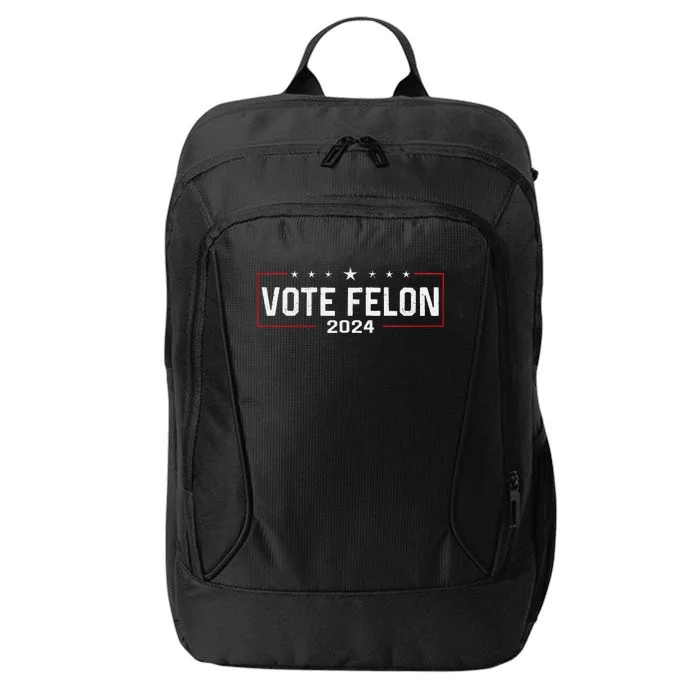 Vote Trump Felon 2024 Bold Political Humor City Backpack