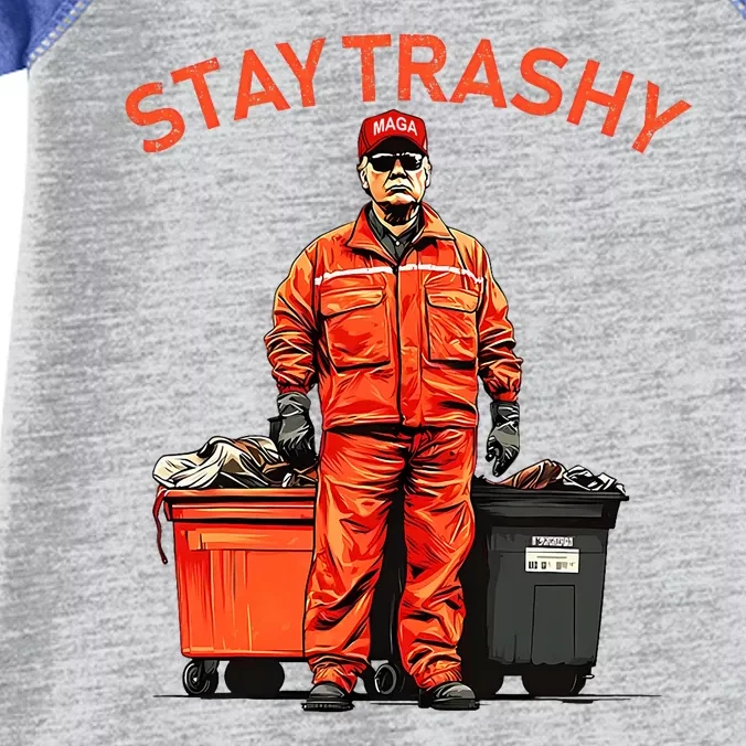 Vote Trump Garbage Man Stay Trashy 2024 Election President Infant Baby Jersey Bodysuit