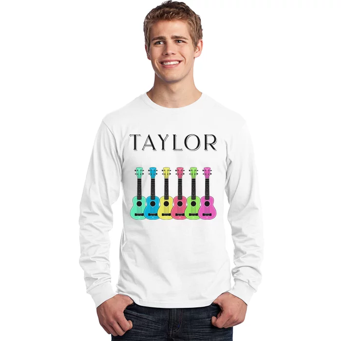 Vintage Taylor Guitar Classic Music Design Long Sleeve Shirt