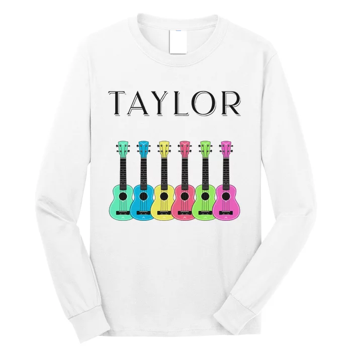 Vintage Taylor Guitar Classic Music Design Long Sleeve Shirt