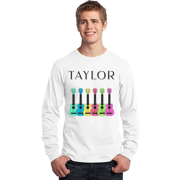 Vintage Taylor Guitar Classic Music Design Tall Long Sleeve T-Shirt