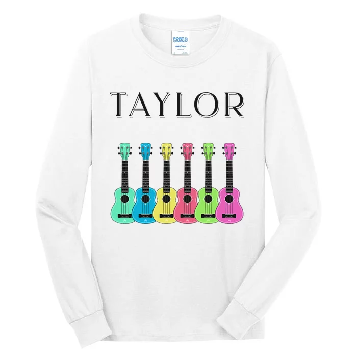 Vintage Taylor Guitar Classic Music Design Tall Long Sleeve T-Shirt