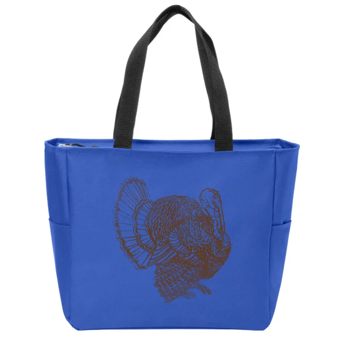 Vintage Turkey Gift Zip Tote Bag