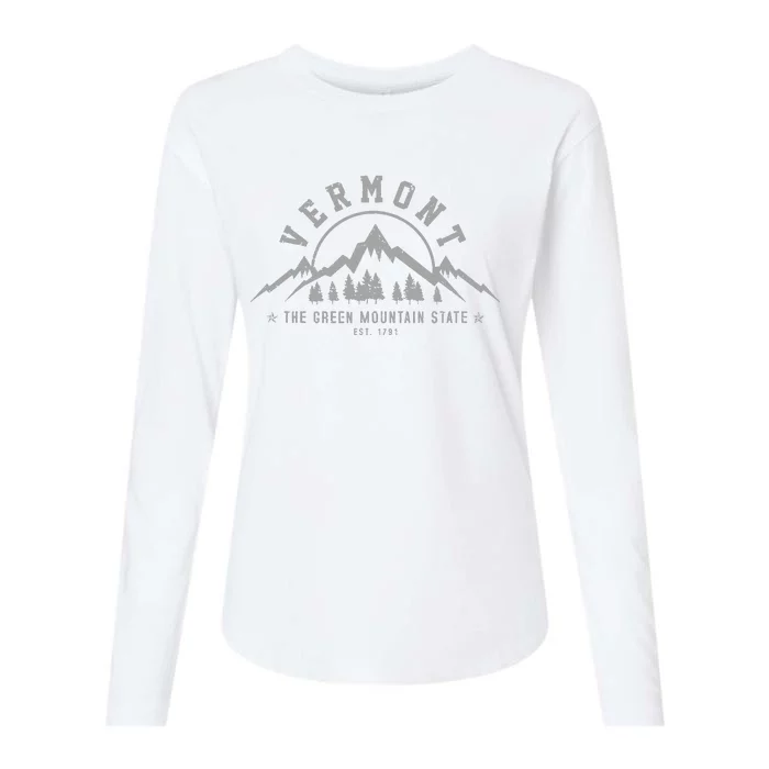 Vermont The Green Mountain State Est 1791 Vintage Gift Womens Cotton Relaxed Long Sleeve T-Shirt