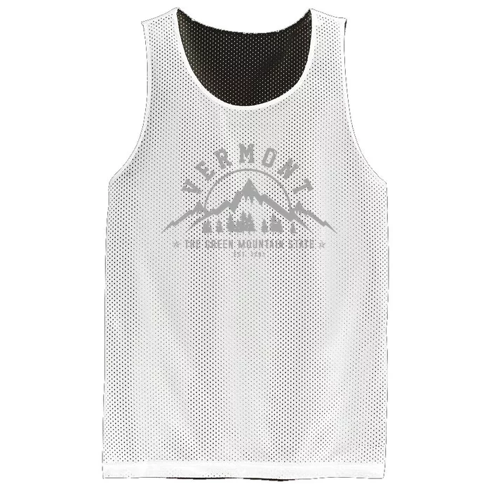 Vermont The Green Mountain State Est 1791 Vintage Gift Mesh Reversible Basketball Jersey Tank