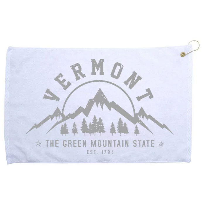 Vermont The Green Mountain State Est 1791 Vintage Gift Grommeted Golf Towel