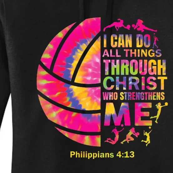 Volleyball Teen Girl Christian Christ Tie Dye Women's Pullover Hoodie