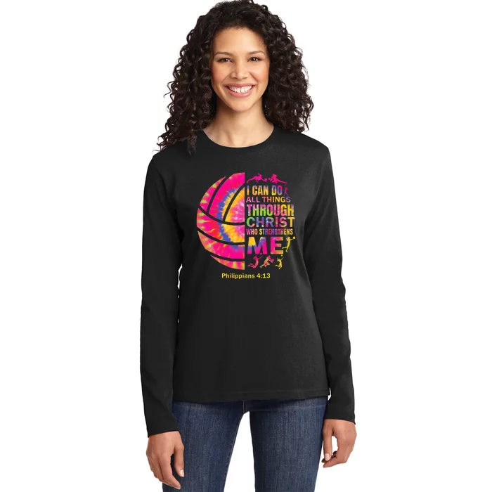 Volleyball Teen Girl Christian Christ Tie Dye Ladies Long Sleeve Shirt