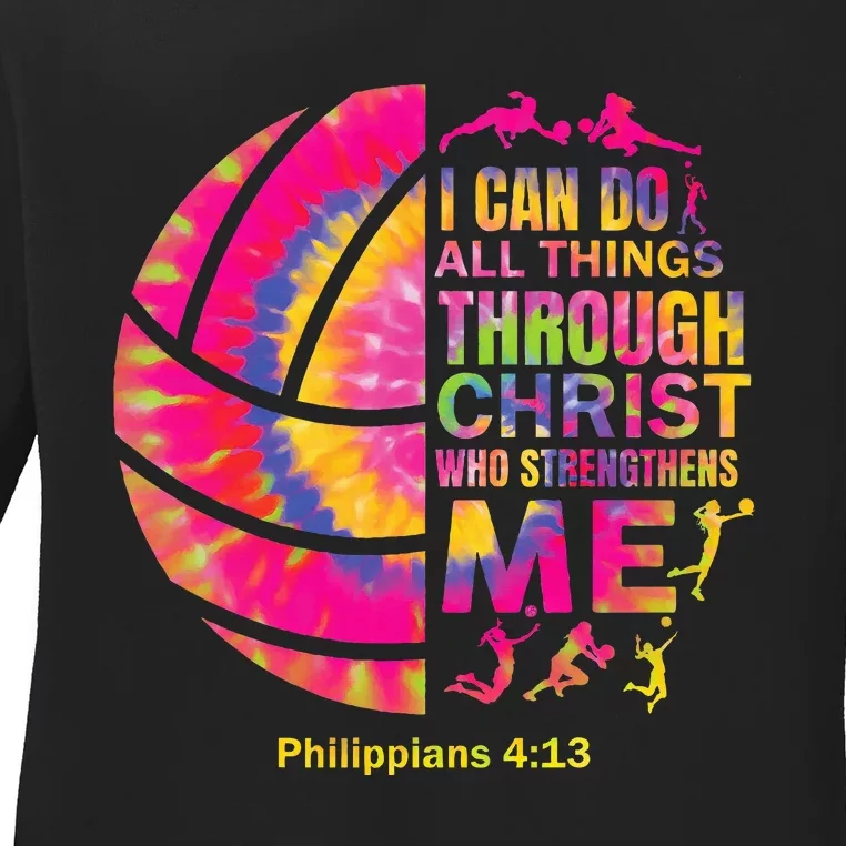 Volleyball Teen Girl Christian Christ Tie Dye Ladies Long Sleeve Shirt