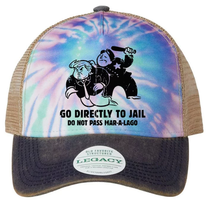 Vintage Trump Go Directly To Jail Legacy Tie Dye Trucker Hat