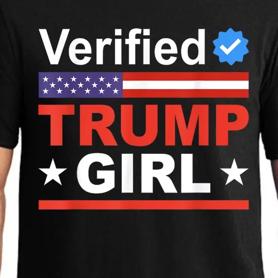 Verified Trump Girl 2024 Patriotic Us Flag Republican Funny Pajama Set