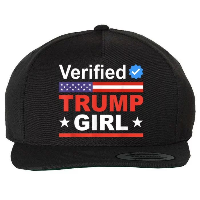 Verified Trump Girl 2024 Patriotic Us Flag Republican Funny Wool Snapback Cap