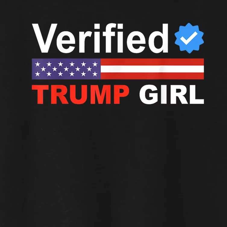 Verified Trump Girl 2024 Patriotic Us Flag Republican Funny Women's Crop Top Tee