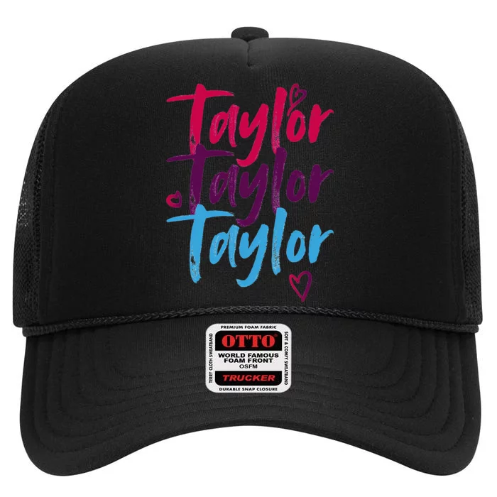 Vintage Taylor Groovy 80S Personalized Design High Crown Mesh Trucker Hat