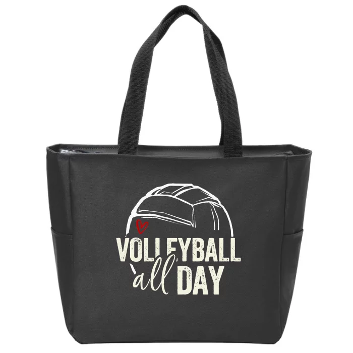 Volleyball Teen Girl Women Volleyball Graphic Volleyball Zip Tote Bag