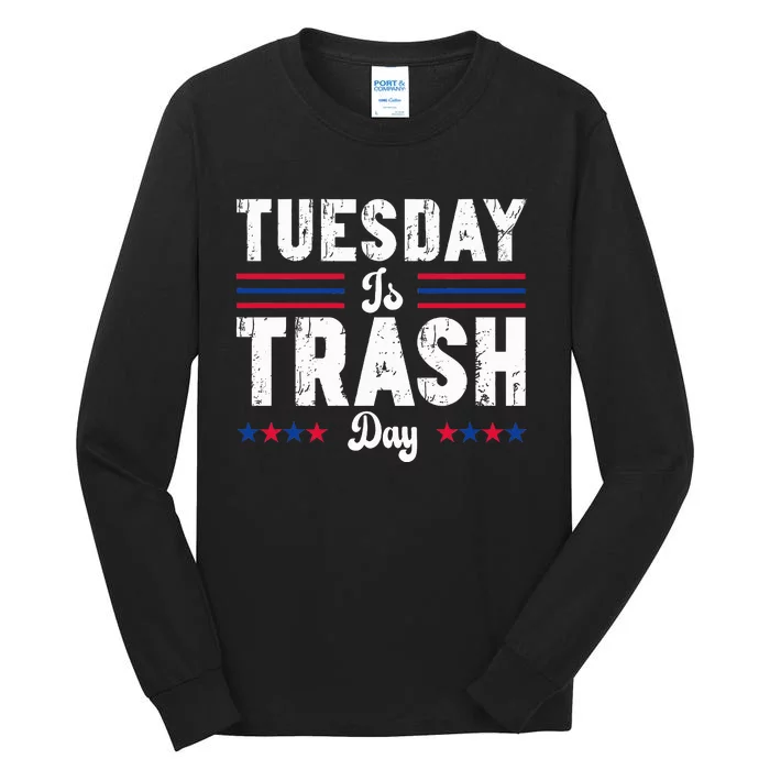 Vintage Trump Garbage Truck Trash Day Is Tuesday Garbage Man Tall Long Sleeve T-Shirt