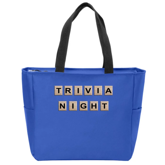 Vintage Trivia Game Night Quiz Games Trivia Lover Gift Zip Tote Bag