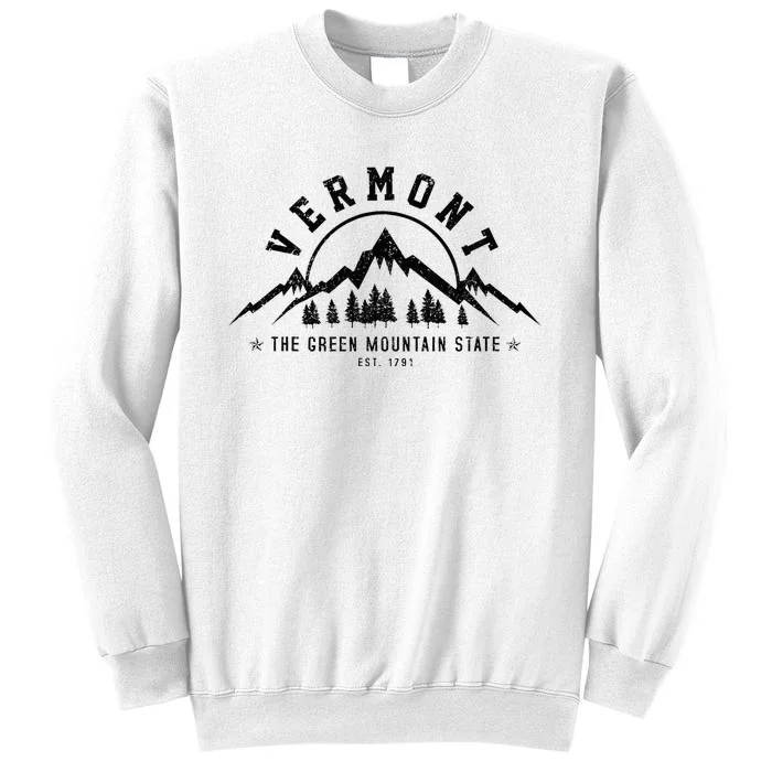 Vermont The Green Mountain State Est. 1791 Vintage Gift Sweatshirt