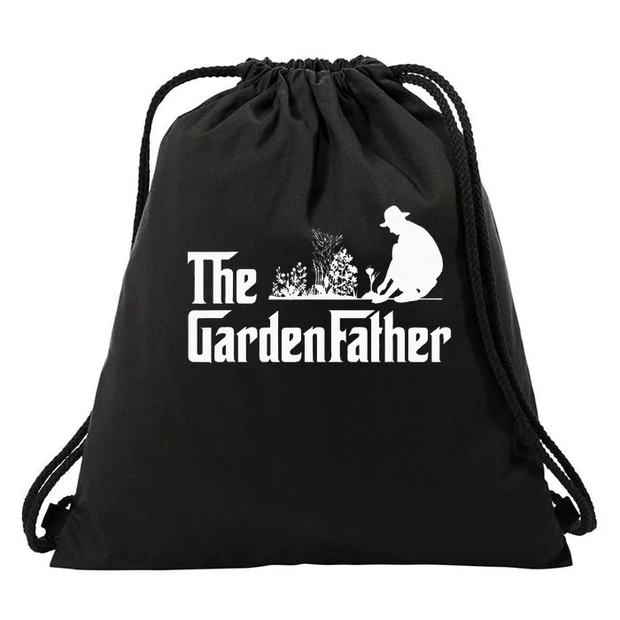 Vintage The Gardenfather Best Gardening Father Gifts Drawstring Bag