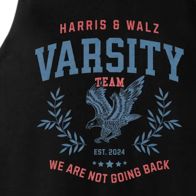 Varsity Team Harris Walz 2024 Election Kamala Tim Waltz Ladies Tri-Blend Wicking Tank