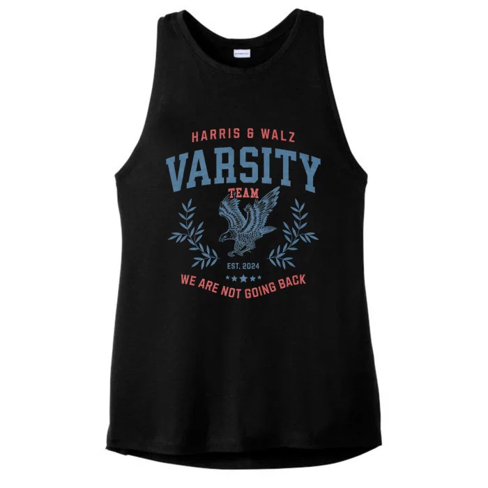 Varsity Team Harris Walz 2024 Election Kamala Tim Waltz Ladies Tri-Blend Wicking Tank