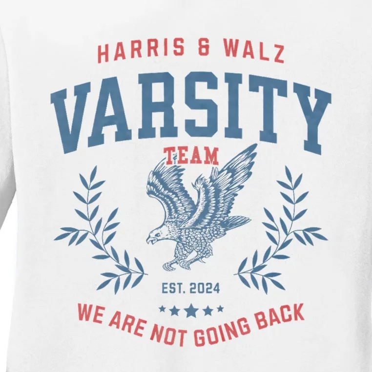 Varsity Team Harris Walz 2024 Election Kamala Tim Waltz Ladies Long Sleeve Shirt