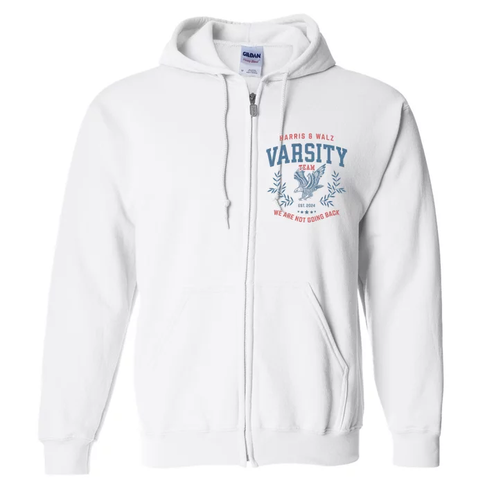 Varsity Team Harris Walz 2024 Election Kamala Tim Waltz Full Zip Hoodie