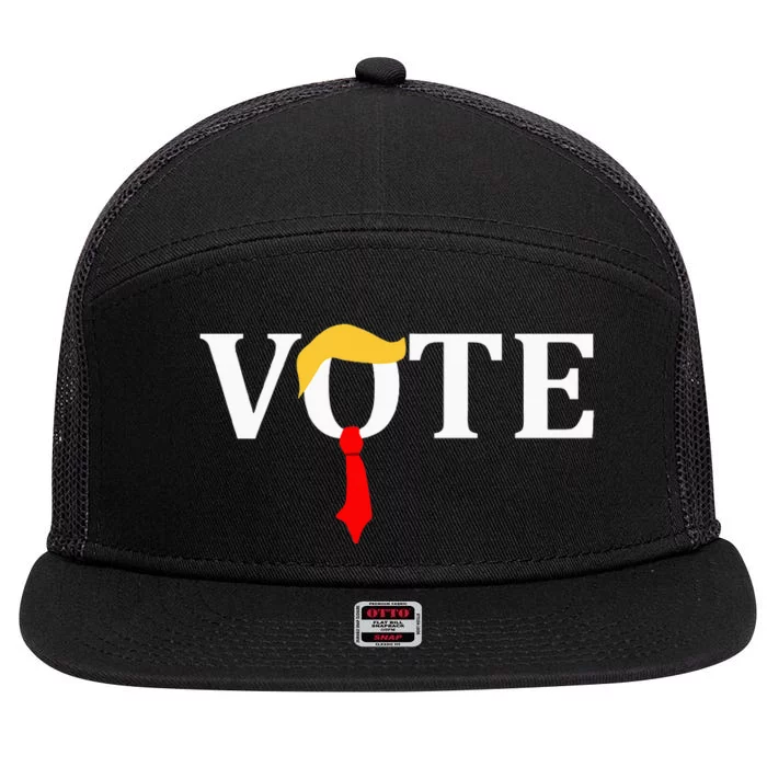 Vote Trump Hair Tie 7 Panel Mesh Trucker Snapback Hat