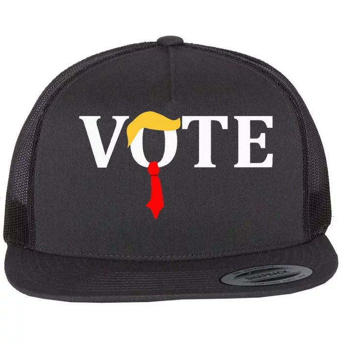 Vote Trump Hair Tie Flat Bill Trucker Hat