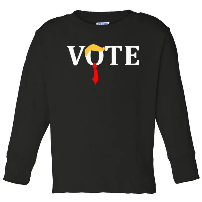 Vote Trump Hair Tie Toddler Long Sleeve Shirt