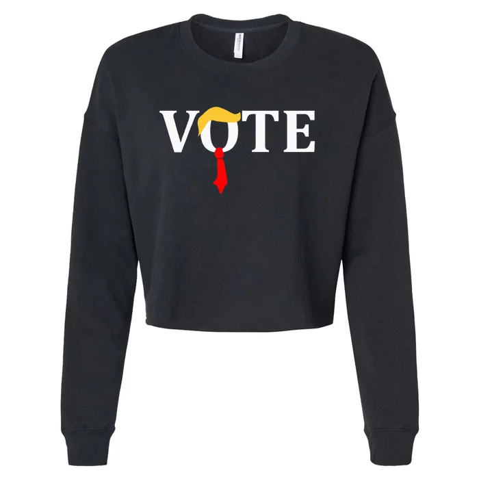 Vote Trump Hair Tie Cropped Pullover Crew