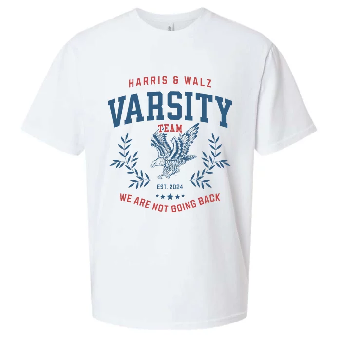 Varsity Team Harris Walz 2024 Election Art Sueded Cloud Jersey T-Shirt