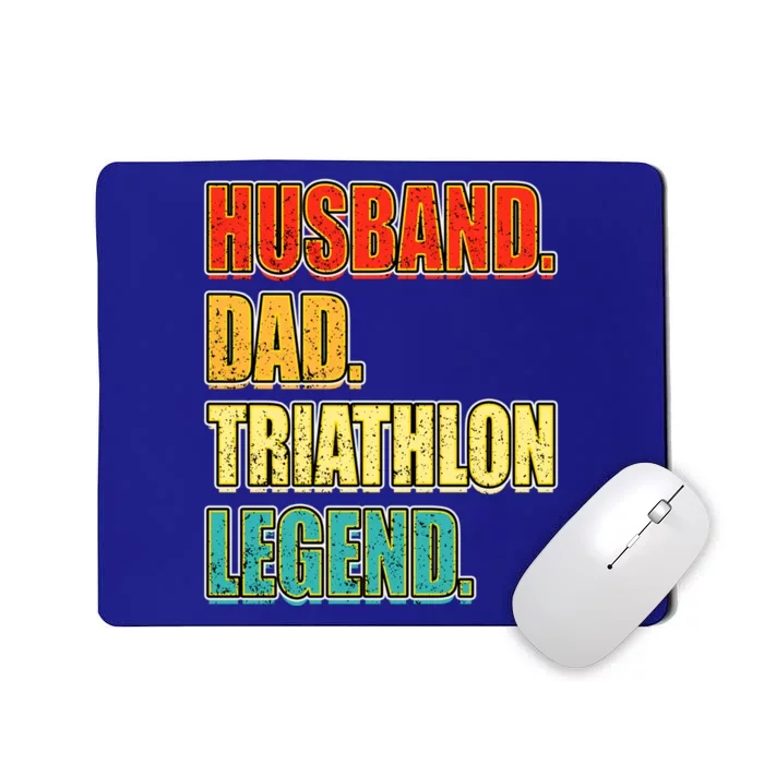 Vintage Triathlon Husband Dad Triathlete Legend FatherS Day Gift Mousepad