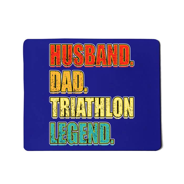 Vintage Triathlon Husband Dad Triathlete Legend FatherS Day Gift Mousepad