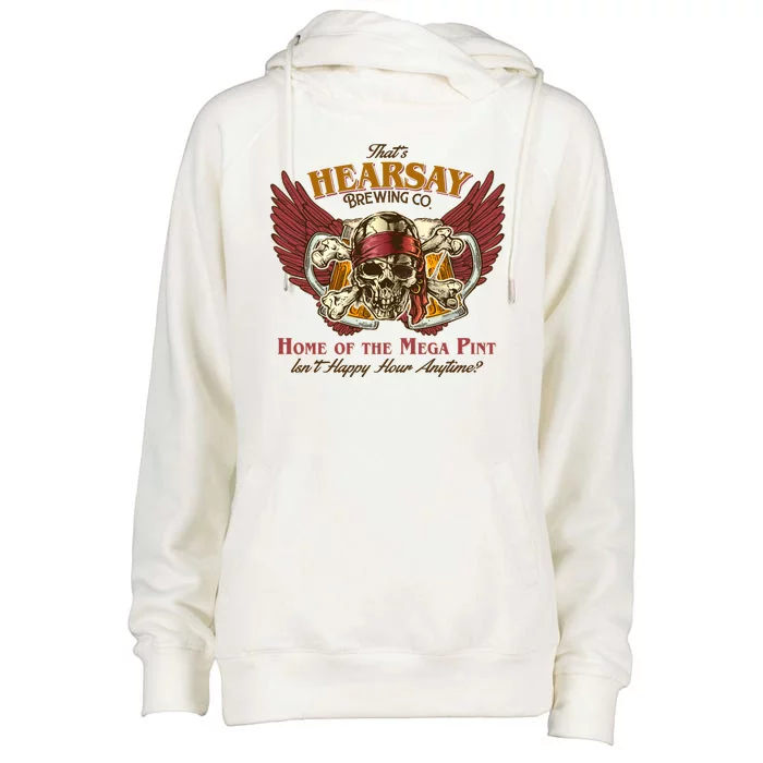 Vintage That's Hearsay Brewing Co Pirate Beer Womens Funnel Neck Pullover Hood