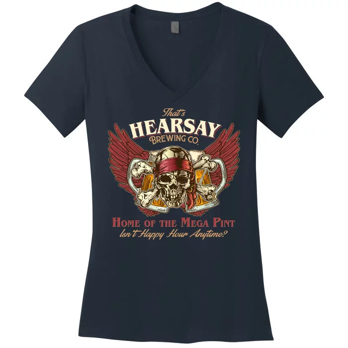 Vintage That's Hearsay Brewing Co Pirate Beer Women's V-Neck T-Shirt