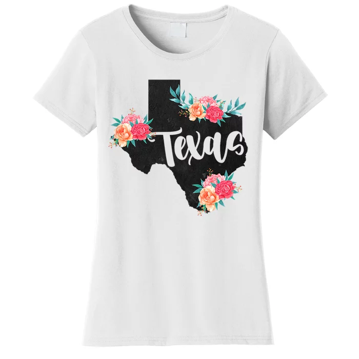 Vintage Texas Home State Map Pride Flowers Retro Rodeo Women's T-Shirt