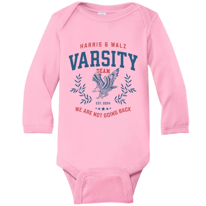 Varsity Team Harris Walz 2024 Baby Long Sleeve Bodysuit