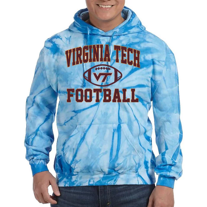 V.I.R.G.I.N.I.A Tech Hokies Arch Football White Tie Dye Hoodie