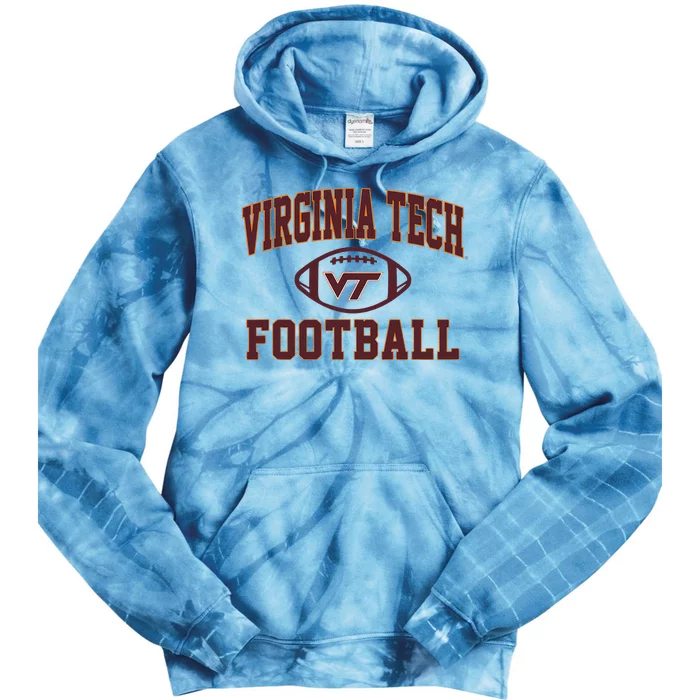 V.I.R.G.I.N.I.A Tech Hokies Arch Football White Tie Dye Hoodie