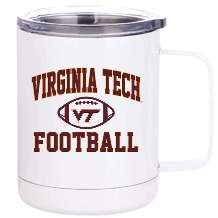 V.I.R.G.I.N.I.A Tech Hokies Arch Football White Front & Back 12oz Stainless Steel Tumbler Cup