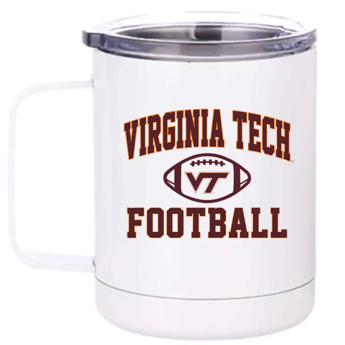 V.I.R.G.I.N.I.A Tech Hokies Arch Football White Front & Back 12oz Stainless Steel Tumbler Cup