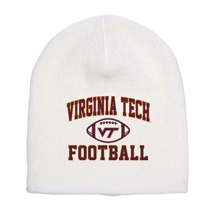 V.I.R.G.I.N.I.A Tech Hokies Arch Football White Short Acrylic Beanie