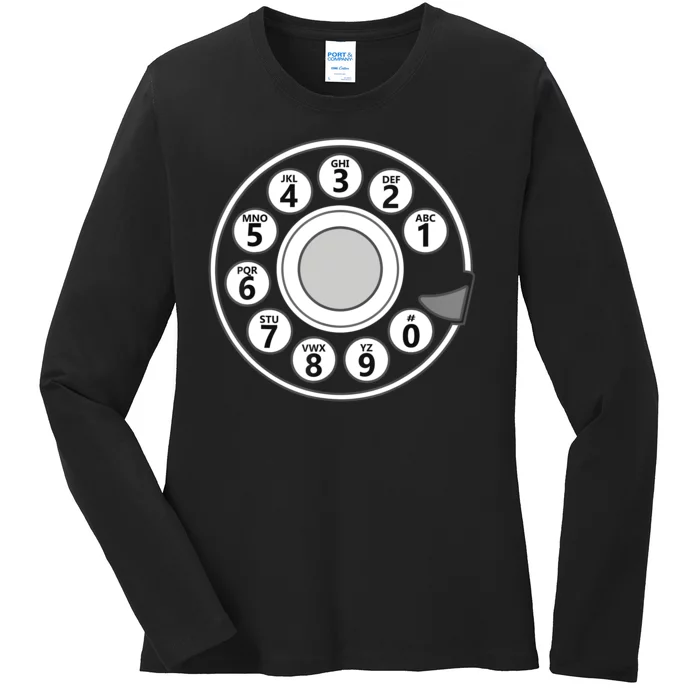 Vintage Telephone Halloween Costume Retro Rotary Phone Dial Ladies Long Sleeve Shirt