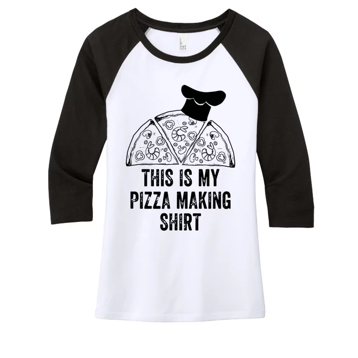 Vintage This Is My Pizza Making Funny Pizza Chef Gifts Women's Tri-Blend 3/4-Sleeve Raglan Shirt