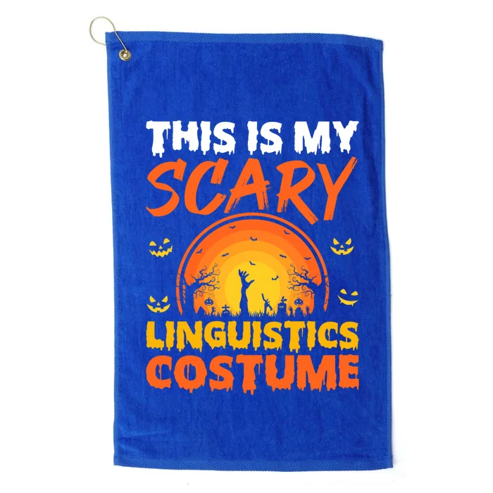 Vintage This Is My Scary Linguistics Costume Halloween Gift Platinum Collection Golf Towel