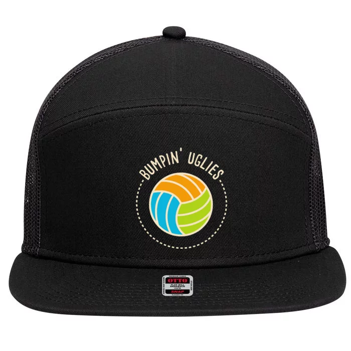 Volleyball Team I Bumpin Uglies I Beach Volleyball 7 Panel Mesh Trucker Snapback Hat